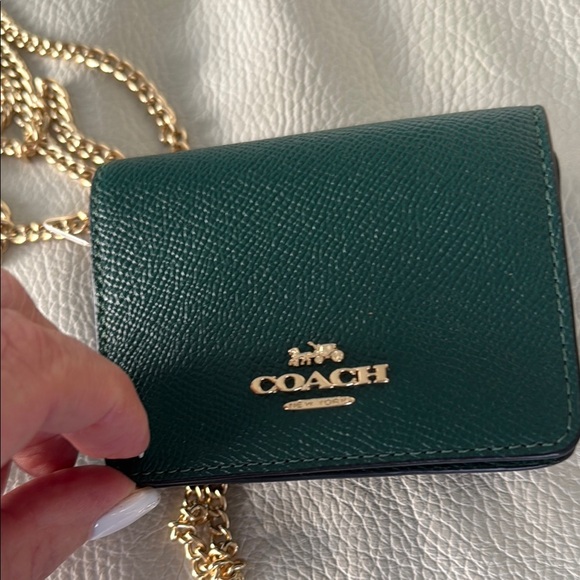 Coach Green Crossbody Bag with Gold Chain - Picture 4 of 4